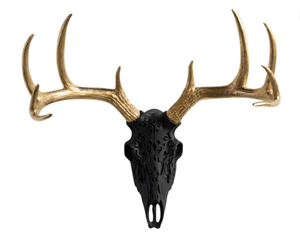 AK laiton marais cerf métal mural visage d'animal noir et or cornes pour décor à la maison tenture murale décor à la maison - Product Image 3