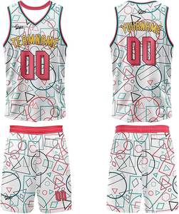 ชุดเสื้อบาสเก็ตบอลแบบกลับด้านได้สำหรับทีมสโมสรเสื้อสองชั้นพร้อมกางเกงขาสั้นพิมพ์ลาย - Product Image 3