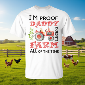 T-shirt pour enfants - Je prouve que papa ne fait pas la ferme toute la journée pour les filles et les garçons agriculteurs - Vêtements promotionnels - Product Image 3