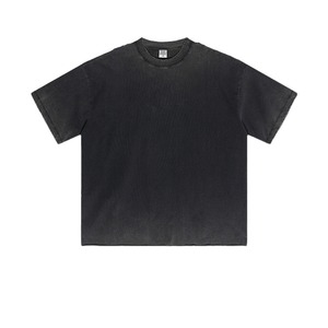 T-shirt streetwear vintage en coton lin lourd, lavage à l'ancienne, style OEM, 220-260 g, tricot flocon de neige, 260 grammes - Product Image 1