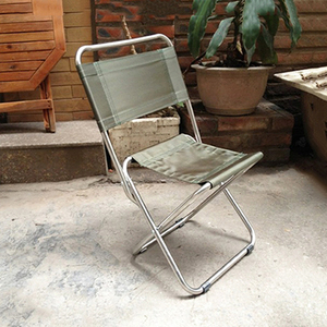 Chaise pliante minimaliste en acier inoxydable, légère, pour jardin, pêche, pique-nique, plage, avec logo personnalisé, design compact pliable - Product Image 1