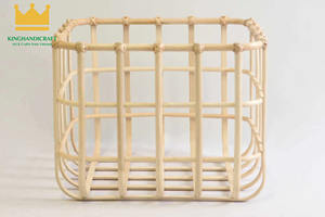 การผลิตด้วยมือ ตะกร้าหวายธรรมชาติ ตะกร้าเก็บหวายทอมือขนาดใหญ่ ตะกร้าเก็บอาหารในห้องครัว - Product Image 3