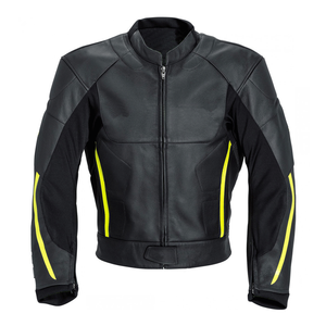 Ladies Biker Slim Fit Genuine Soft Leather Racing Motorbike Jacket With CE Armoured Black Yellow Motorcycle Jacket For Women - Product Image 1