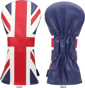 VN Factory ajustable Golf Driver Headcover PU cuero bandera patrón banda elástica etiqueta trasera protección impermeable para palos de Golf - Product Image 1