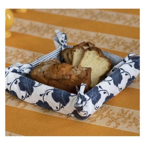 Wholesale 100% Cotton Fabric New Patterns Eco-friendly Washable Folding Gorgeous Versatile <b>Bread</b> <b>Basket</b> With Drawstring Closure - Product Image 3