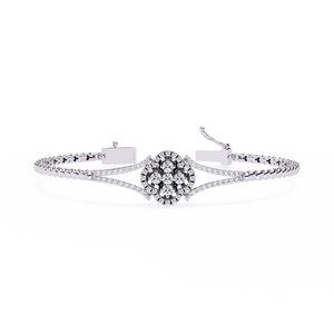 Fabulous 18k <b>Gold</b> Lab Grown Diamond Bracelet Elegant Diamond <b>Bangles</b> - Product Image 1