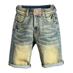 กางเกงยีนส์ขาสั้นผู้ชาย ผ้าแคนวาสผสมเดนิม ทรงเอวกลาง ติดซิป ระบายอากาศ แห้งเร็ว สไตล์ลำลอง สตรีทแวร์ - Product Image 1