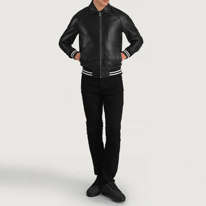 Blouson universitaire de baseball pour hommes, style streetwear, avec broderie et personnalisation des manches, prix de gros, collection hiver - Product Image 3