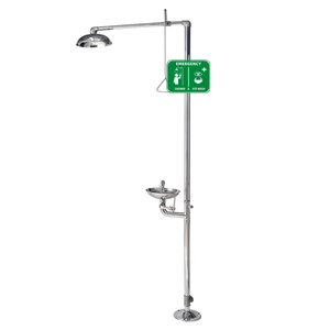 Estación Combinada de Ducha de Emergencia y <span class=keywords><strong>Lavaojos</strong></span> con Señalización para Seguridad en el Lugar de Trabajo - Product Image 1