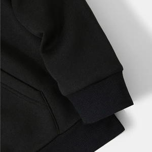 Pull à capuche vierge OEM survêtement unisexe polaire Logo personnalisé sweats à capuche noirs en vrac poids lourd uni unisexe vente en gros - Product Image 3