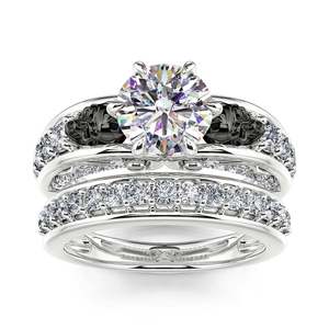 Jeulia Two Tone Sterling Silver <b>Skull</b> <b>Ring</b> Set for Party - Product Image 3