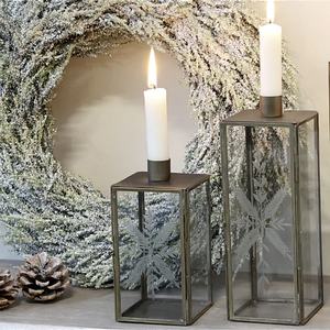 Portavelas impreso troquelado de Metal de latón moderno hecho a mano farolillos de cristal de Navidad diferentes tamaños decoración del hogar de la boda - Product Image 4