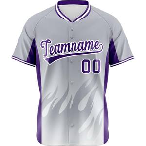 Camiseta de béisbol estilo profesional abotonada, camiseta de softbol bordada personalizada, aparejos de malla de secado rápido, uniforme de equipo de ajuste juvenil de sarga de EE. UU. - Product Image 5