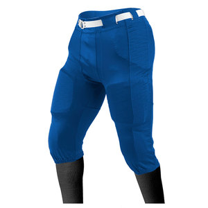 Pantalon de football noir rembourré pour homme avec ceinture blanche, coupe athlétique, toutes saisons, couleur unie, matière en polyester mesh - Product Image 3