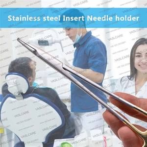 Vaslcare-Alicates de soporte de agujas médicas con cabezal TC, pinzas quirúrgicas y de ortodoncia chapadas en oro de acero inoxidable alemán - Product Image 6