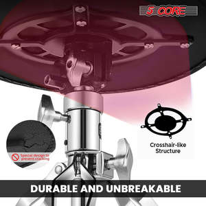 5 Core Drum Throne 5 Padded Guitar <b>Stool</b> Adjustable 310lbs Capacity Heavy Duty Seat w Velvet Top - Product Image 6