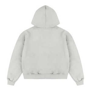 Pull à capuche uni à fermeture éclair pour homme 100% coton Style vintage 450 g/m² Sweats à capuche surdimensionnés à fermeture éclair - Product Image 6