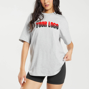 2025 nouveauté Top vente 100% coton dames T-Shirt à manches courtes de haute qualité coupe ample goutte épaule été Appliques - Product Image 1