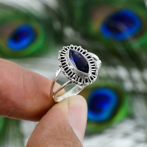 Best Design Classic Lolite Agate Cabochon Women's <b>Ring</b> Handmade 925 Sterling Silver Rhodium Prong Setting Trendy Wedding Fashion - Product Image 3