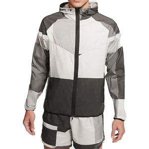 Ensemble survêtement coupe-vent en nylon personnalisable et ensemble de shorts de jogging décontracté 2 pièces pour hommes et grande taille pour l'hiver - Product Image 1