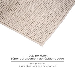 Tappetino da Bagno in Poliestere Chenille 50x80 cm Marrone. - Product Image 4