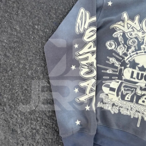 เสื้อฮู้ดทรงแบ็กกี้2024ซักได้สีดำเสื้อผ้าแนวสตรีทผ้าฝ้าย100% ลำลองปล่อยไหล่ตกระบายอากาศได้ดีซักอย่างมีความสุข - Product Image 2