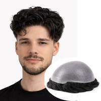 Grande quantité en stock : Prothèse capillaire ultra-fine en PU pour homme, 6 pouces de long, avec ligne de cheveux naturelle, système capillaire complet en PU, perruque toupet