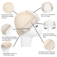 Bonnet de perruque Lenaqueen, bonnet de perruque réglable avec bandeau, pince à perruque antidérapante pour garder les perruques Lace Front en place Lace Wig Grip Cap
