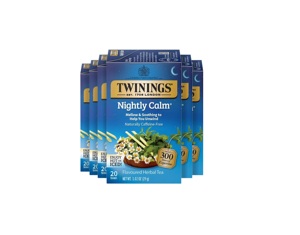 Twinings Nightly Calm Herbal <b>Tea</b> Individually Wrapped Bags, 20 Count (Pack of 6) 120 Teabags - Product Image 1