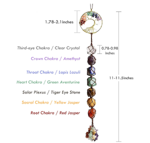 Tree of Leaf Chakra Stones Healing <b>Crystals</b> Feng Shui Hugging <b>Ornament</b> 7 Chakra Wall <b>Ornament</b> Meditation Hugging Car <b>Ornament</b> - Product Image 4