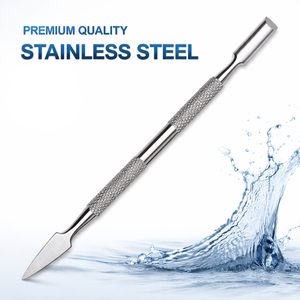 Pousse-cuticules en acier inoxydable pour manucure et pédicure |   Outil double extrémité pour enlever les cuticules des ongles |   Poignée antidérapante antirouille - Product Image 2