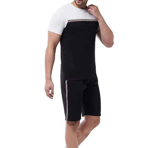 Qualité supérieure Personnaliser Logo Hommes T-shirt et Short Ensemble 100% Coton T-shirts et Short Ensemble Hommes Personnalisé Shorts Ensemble T-shirt - Product Image 4