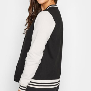 Veste universitaire décontractée pour femmes bombardier letterman élégant à manches polaires vêtements d'extérieur en laine mélangée brodés personnalisés à la mode en gros - Product Image 3