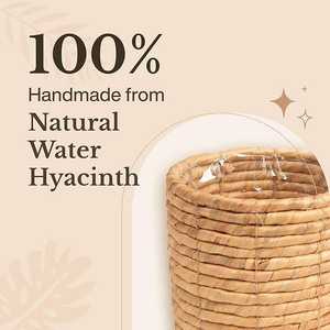 Elegante jardinera de jacinto de agua de ratán circular tejida a mano, elegante decoración interior para el hogar, cestas de almacenamiento de vida sostenible de Vietnam - Product Image 4