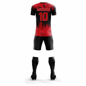 Tenues d'équipe de football personnalisées, manches courtes, impression par sublimation, ensembles d'uniformes de football, tissu 100% polyester, grandes tailles - Product Image 3