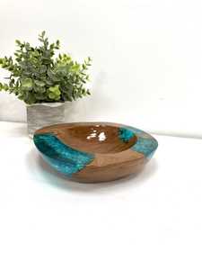 Bol en bois de vente chaude Table à manger bol de service en bois décoratif avec conception de finition en émail de plusieurs couleurs - Product Image 4