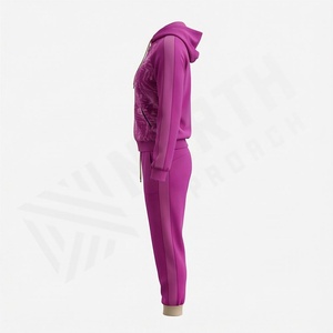 Stylish <b>Womens</b> Pure Cotton Fleece Tracksuits Customizable Logo Label High Quality Ladies Sets Premium Soft <b>Warm</b> Gym Sportswear - Product Image 3