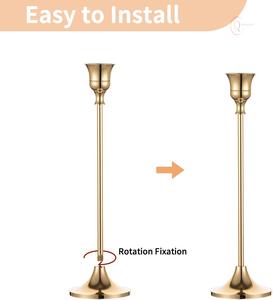 Candelabro con Acabado Antiguo para Decoración del Hogar, Diseño Clásico, Soporte de Metal para Velas de Pilar y Velas de Té - Product Image 4