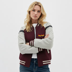Chaqueta Varsity para Mujer 2026, Calidad Premium, Transpirable, Impermeable, Resistente al Viento, Diseño Moderno con Hombros Caídos, Lana Teñida con Perlas - Product Image 4