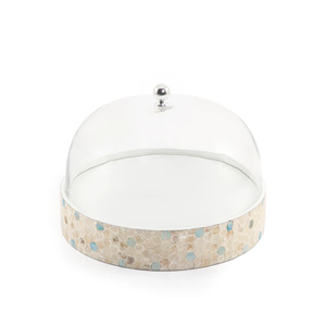 Vente en gros de luxe, plateau de service écologique en acrylique fabriqué à la main avec couvercle en Mica, plateau incrusté de vadrouille pour Eid Arabian Ramadan coffret cadeau - Product Image 4