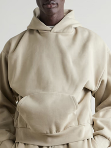 Winter Warm Wholesale Blank Beige Custom Embroidery Heavy Thick Fleece Beige Oversized Plain Pullover <b>Hoodies</b> By Ako - Product Image 2