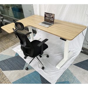 FlexiCorner Modern 110x160cm Sit-Stand Desk Plywood Lifting <b>Table</b> with 3-Joint <b>Electric</b> Base for Office Gym & Bedroom-FLD018 - Product Image 4