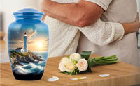 Urne funéraire artisanale en forme de phare pour cendres, urne commémorative en bois, urne funéraire décorative pour cendres