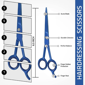 Tijeras de Barbero Rectas de Acero Inoxidable al por Mayor, 6.0 Pulgadas, Tijeras Profesionales para Cortar el Cabello para Diestros con Punta Afilada - Product Image 2