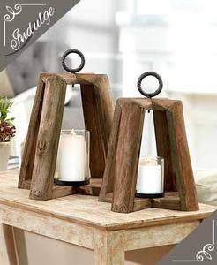 Wood and <b>Glass</b> Decorative <b>Candle</b> <b>Lantern</b> Manufacturer and Exporter Antique Design Mango Wood and <b>Glass</b> <b>Candle</b> <b>Lantern</b> - Product Image 6