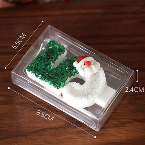 Feliz cumpleaños novedad parafina hecho a mano Navidad número velas venta al por mayor Santa Cabeza Verde blanco pastel Decoración - Product Image 6