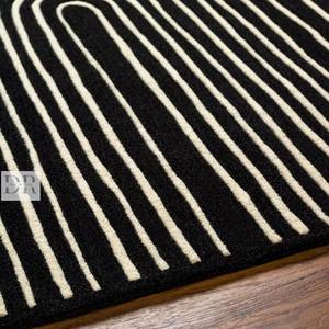 High Quality Custom Size Hand-<b>Tufted</b> Wool Flatweave <b>Rug</b> Black and White Gamer Pattern for Home Use Dining or Prayer - Product Image 5