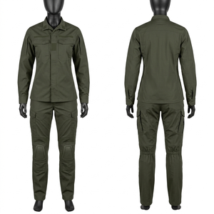 Women Security Uniform 220 GSM Polyester Cotton Stretch Dark Green Tactical Shirt Cargo <b>Pants</b> Embroidery Logo Custom OEM - Product Image 3