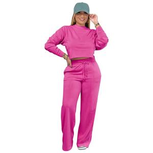 Vente en gros Ensembles décontractés pour dames Costumes de sport pour femmes Deux pièces Manches longues Solide Sweat-shirt Pantalon de survêtement Tenues pour femmes - Product Image 5