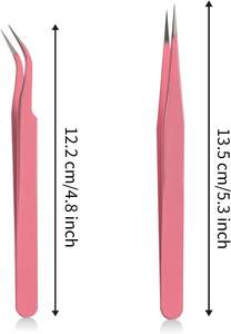Pinzas de agarre de fibra, pinzas de pestañas con logotipo personalizado de tela, pinzas de pestañas Nano Grip 45 para extensiones de pestañas, pinzas con logotipo personalizado - Product Image 2